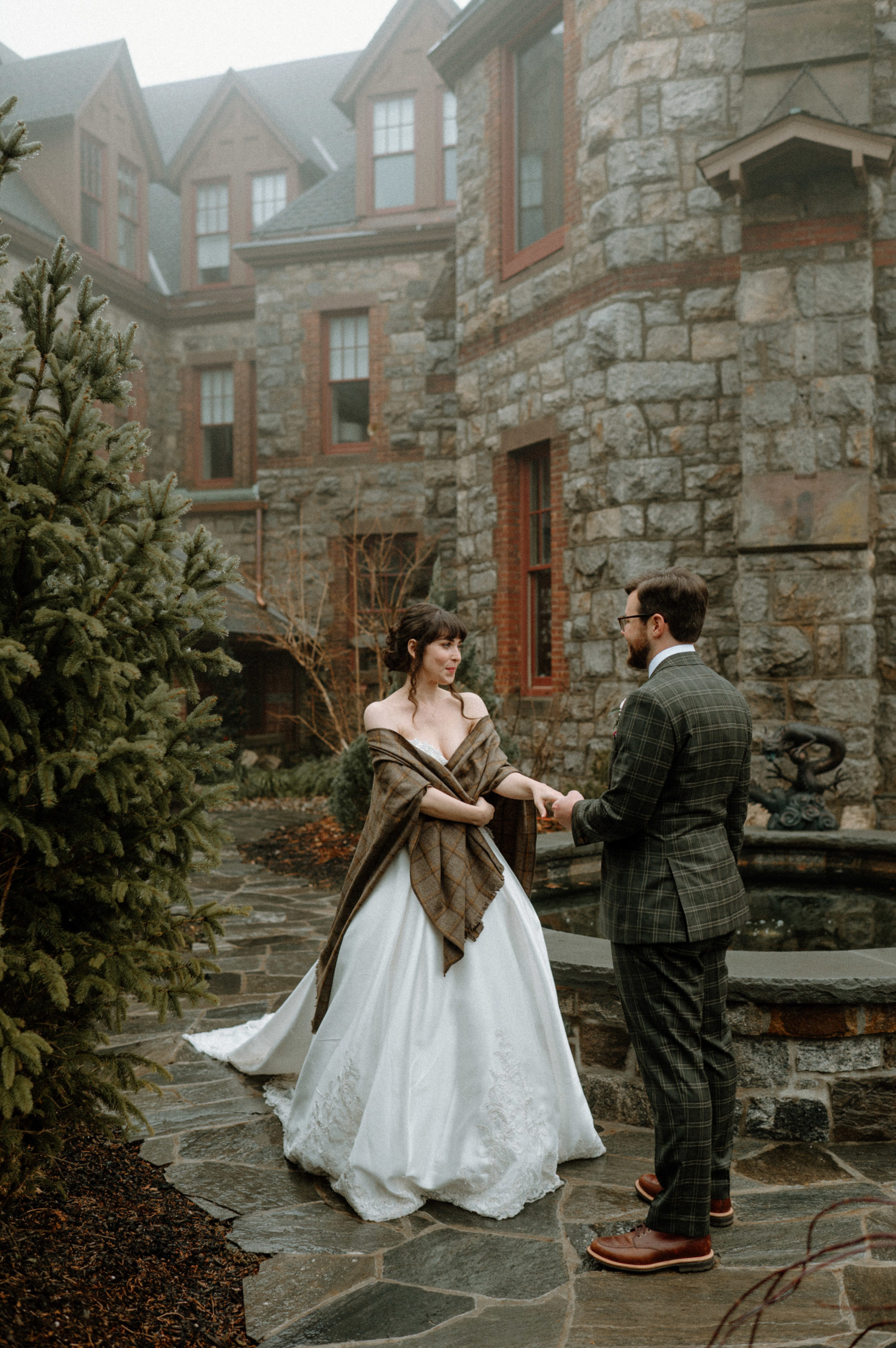 An intimate wedding at The Abbey in Peekskill New York.  